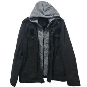 Levi's Men's Sherpa Lined Two Pocket Hooded Trucker Jacket Black Large NWT